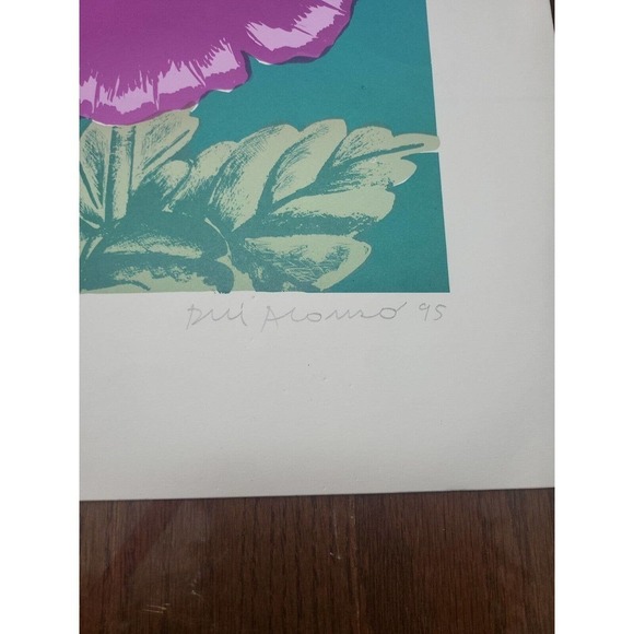 Vintage 1995 P. Alonzo "A Visita" Butterfly Floral Print - Picture 5 of 8